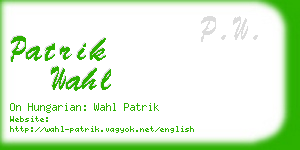 patrik wahl business card